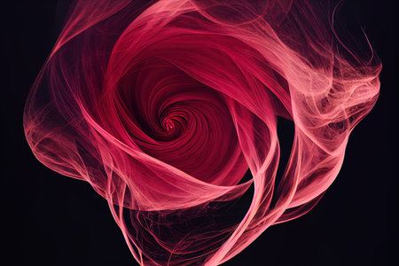 smoke silhouette of rose button on the dark backgroundの素材