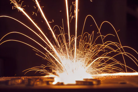Industrial welding process work with metal weldの素材