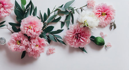 Delicate pink flowers for traditional wedding composition or celebrationの素材