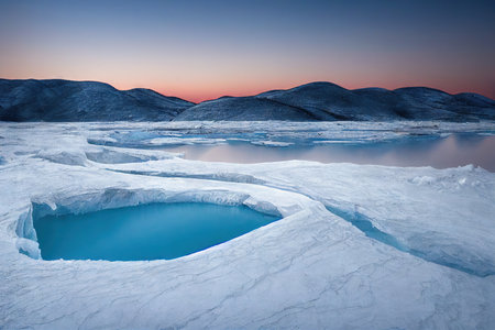 Arctic landscape ice cave with snow iciclesの素材