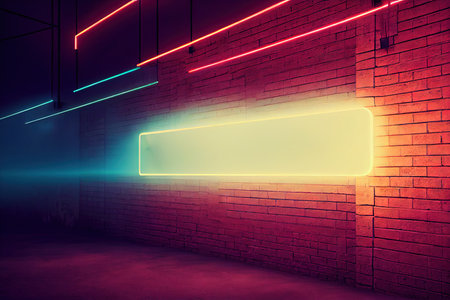 Neon highlighted symbols as abstract colorful volumetric backgroundの素材
