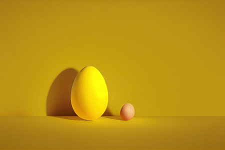 Beige eggs for Easter and chicken hatching from eggの素材