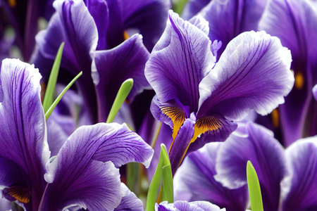 Macro petals of purple iris flower beautiful blossomの素材