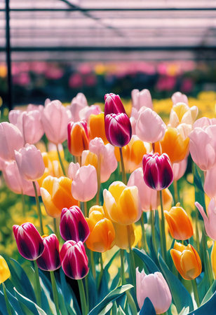 Bright tulips for colorful beautiful colors wallpaper flowersの素材