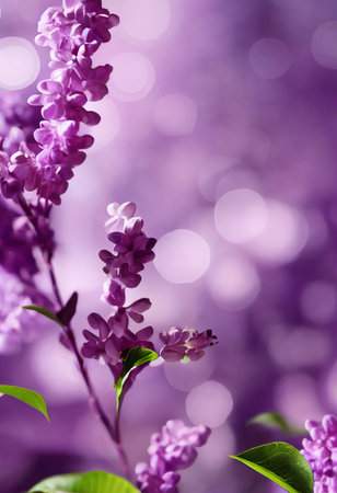 Delicate lilac flowers as decoration for wallpaper flowersの素材
