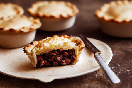 Small round meat pie with fragrant stuffing of minced meatの素材