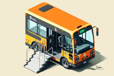 Transportation of people with disabilities by busの素材