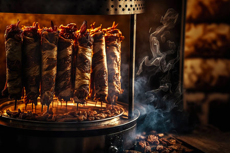 Grilled kebab meat for Arabic kebab shawarmaの素材