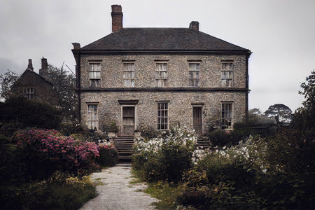 Beautiful British mansion architecture in english style house exteriorの素材