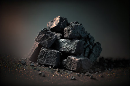 Fossil coal closeup, mining industryの素材