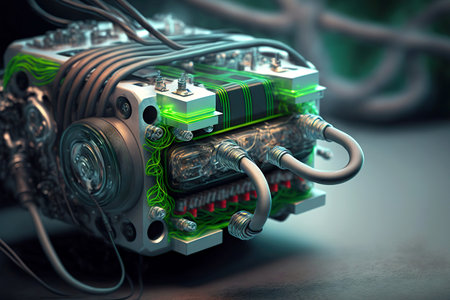 Engines and parts for car assembly in automotive industry factoryの素材