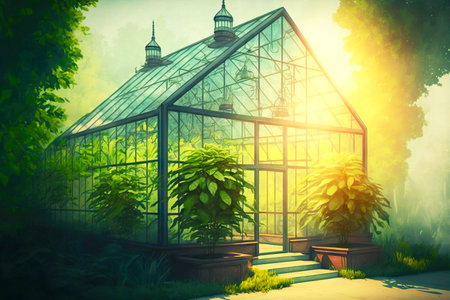 Legal cannabis plants in greenhouseの素材