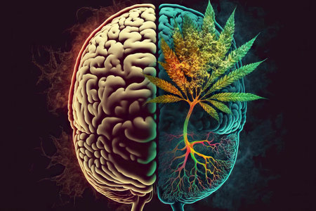 Cannabis and normal brain halvesの素材