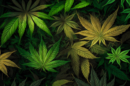 Cannabis texture marijuana leaf backgroundの素材