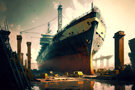 Repair and production of boat vessels at shipyards shipbuildingの素材