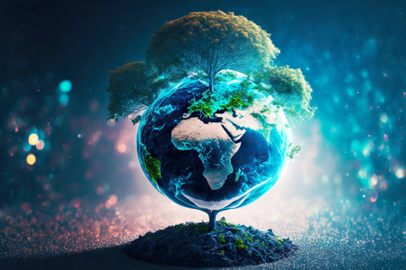 Image of planet earth that needs to be protected and developed recycling of recyclablesの素材