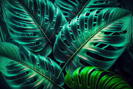 tropical leaf green exotic nature abstract backgroundの素材