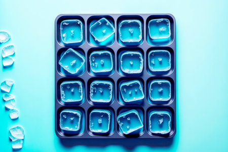 Square shape with separate cells for freezing ice cubesの素材
