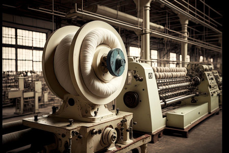 textile industry equipment for production of threads and fabricsの素材
