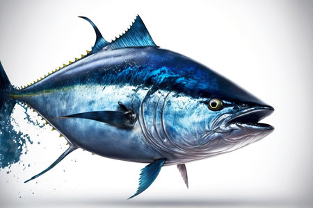 Big blue shiny fish tropical fish isolated on white backgroundの素材