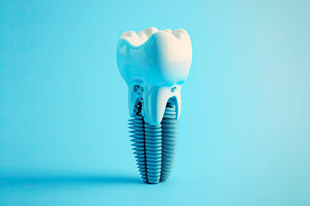 Cast of single molar tooth with screw for dental implantologyの素材