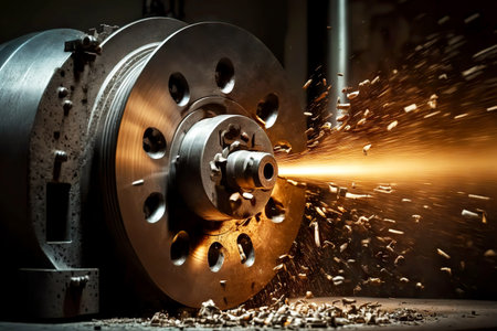 Machining of large metal products and parts on machine of foundry industryの素材