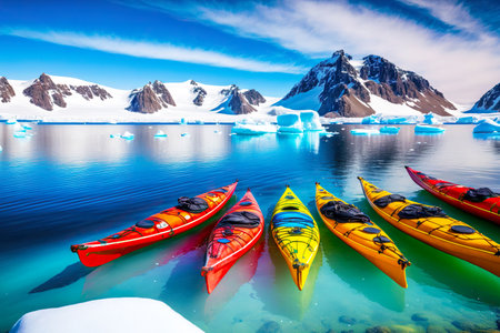 Extreme Adventure Active Sports winter kayaking in Antarcticaの素材