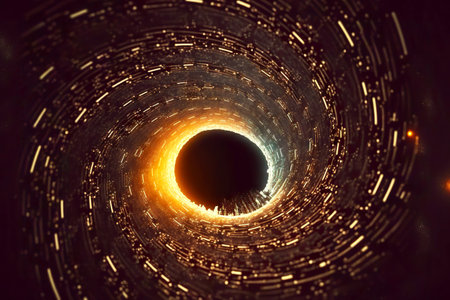 Spiraled space in space in form of black hole singularityの素材