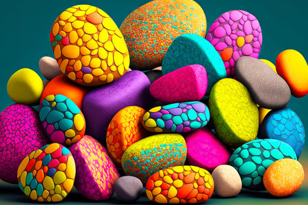 Bright multi-colored easter candy for spring holidayの素材
