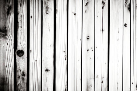 Textured old white wooden board on wallの素材