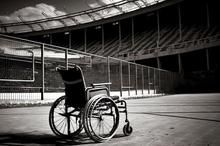 Sport empty stadium and wheelchair competition ground