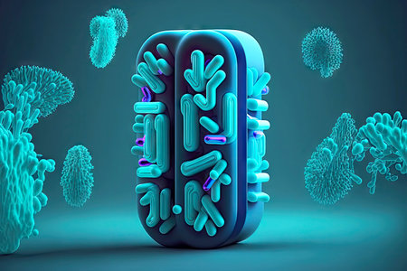 Light blue colonies of yeast bred in laboratory conditions
