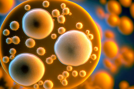 Yellow colonies of yeast that have developed on pathogenic environment