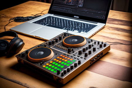 Electronic recording panel tool for music control sound mixer