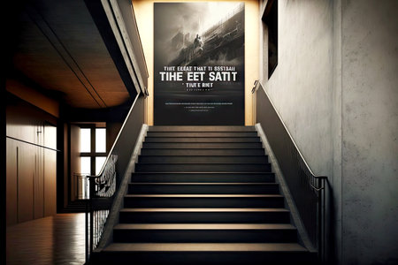 Exit from house comfortable staircase with railings stairwell