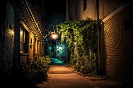 On porch of house in old abandoned alley grew beautiful bindweedの写真素材