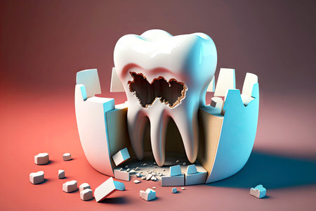 dentist dentist treatment and procedures to fix damaged teeth in dental officeの写真素材