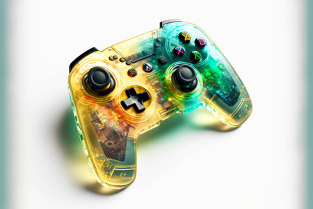 transparent gamepad for video games on light background