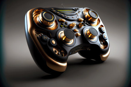 modern high-tech gamepad controller for player