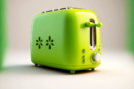bright green toaster for making delicious toast for breakfast