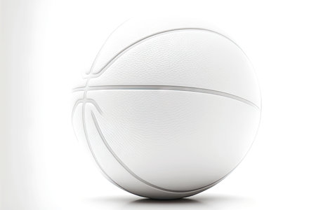 white brand new basketball ball isolated on white backgroundの写真素材
