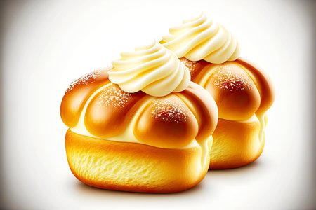sweet buns homemade fresh pastries brioche with cream