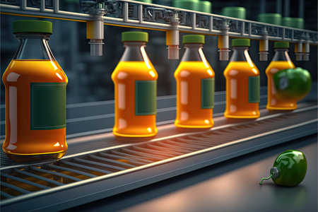 There is quick automated process on juice production line every day
