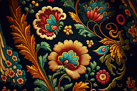 bright multi-colored flowers with large petals as abstract floral pattern