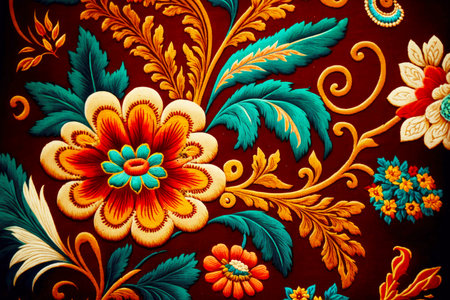 bright multi-colored flowers with large petals as abstract floral patternの写真素材