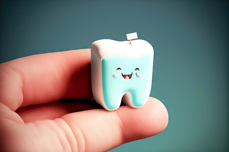 tooth enamel and gum in hand cute design