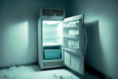 small modern refrigerator chamber for freezing products at homeの写真素材