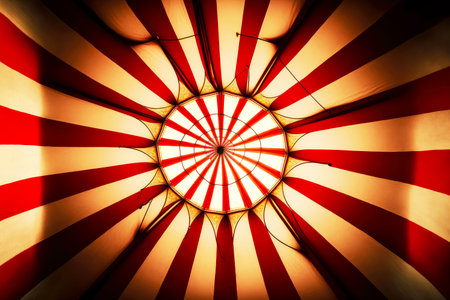 circus tent top seen from insideの写真素材