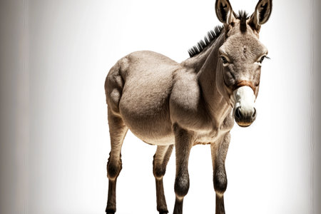 donkey isolated on white backgroundの写真素材
