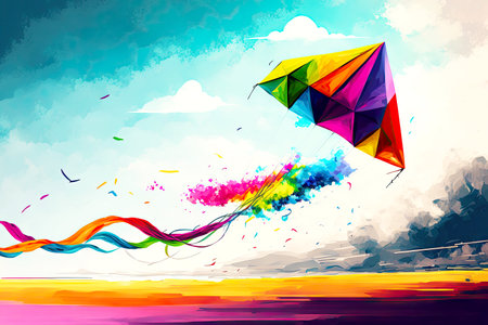 colorful kite flying in the wind